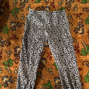Kids Leopard Print Leggings - Black & White